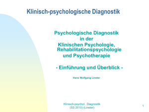 Klinisch-psychologische Diagnostik (Linster) SS 2010