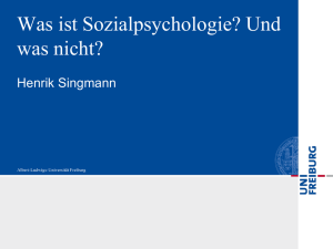 Was ist Sozialpsychologie? Und was nicht?