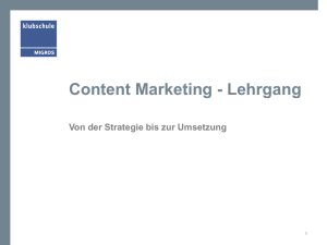 Content Marketing Lehrgang - Website der Klubschule Migros Aare