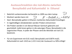 Austauschreaktion des Iod-Atoms zwischen Benzyliodid und
