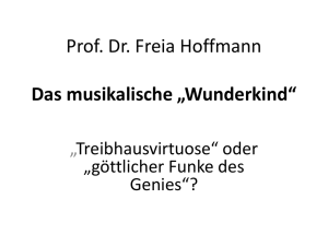 Vortrag von Prof. Dr. Freia Hoffmann, "Wunderkinder"