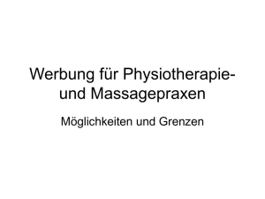 Werbung für Physiotherapie-und Massagepraxen als PPT