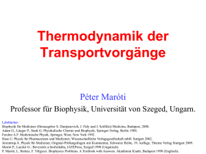 13. Thermodynamik der Transportvorgänge
