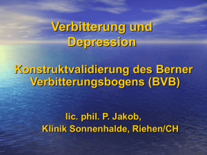 Depression und Verbitterung - Akademie für Psychotherapie und