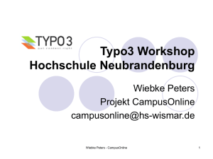 Typo3 Schulung - Hochschule Neubrandenburg
