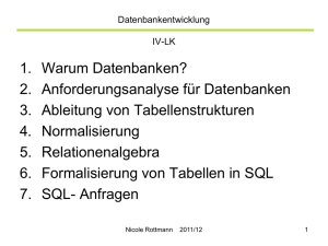 DatenbankentwicklungTeil 1 und 2 Schüler