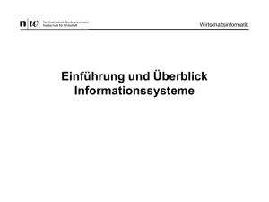 Einführung und Überblick Informationssysteme