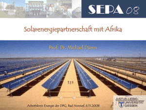 Solare Energie Partnerschaft mit Afrika (SEPA)