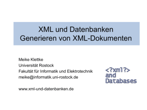 VL 12: Generierung von XML-Dokumenten aus Datenbanken