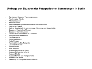 Umfrage zur Situation der Fotografischen Sammlungen in Berlin