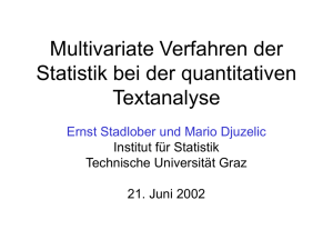 Multivariate Verfahren der Statistik bei der quantitativen Textanalyse