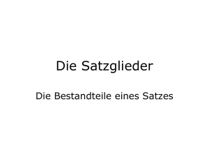 Die Satzglieder