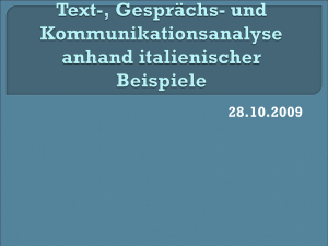 Text-, Gesprächs- und Kommunikationsanalyse - 28.10.09 - UK