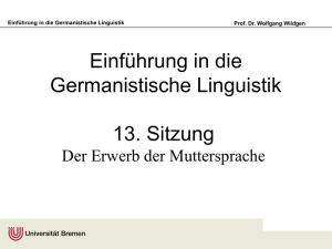 Einführung in die Germanistische Linguistik13 – Spracherwerb