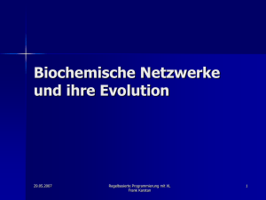 Vortrag von Frank Karstan über Evolution biochemischer Netzwerke