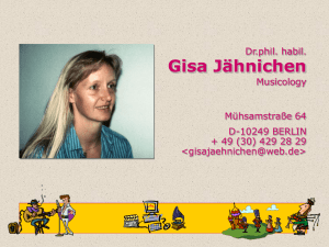 Univ.-Doz. Dr.phil. Gisa J&auml;hnichen Musikwissenschaft