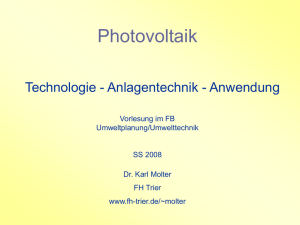 Fotovoltaik - Hochschule Trier