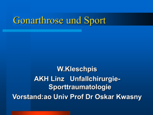 Gonarthrose und Sport - Dr. Werner Kleschpis