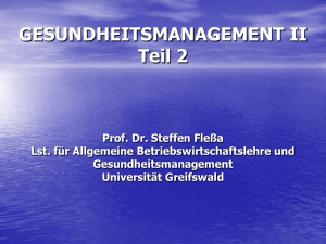 Grundlagen der Gesundheitsökonomik