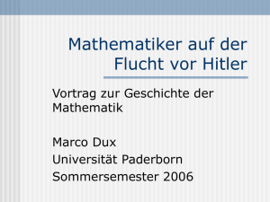 Mathematiker auf der Flucht vor Hitler