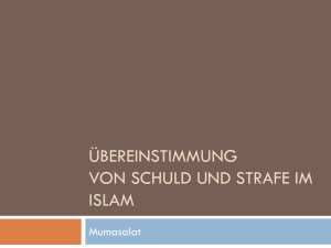 &Uuml;bereinstimmung von Schuld und Strafe im Islam