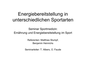 Energiebereitstellung in unterschiedlichen Sportarten