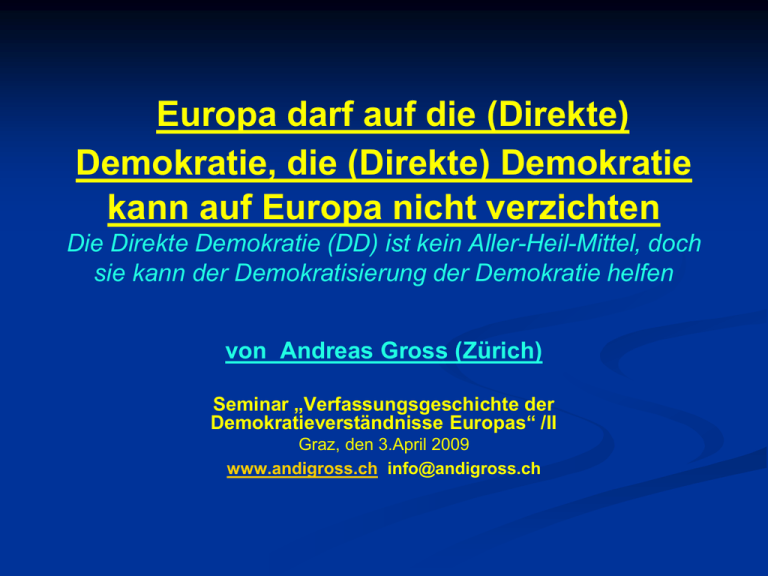 Europa Und Direkte Demokratie