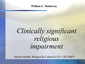William L. Hathaway - Significan Religious Impairment