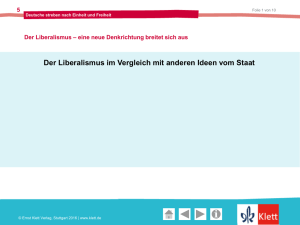 Der Liberalismus im Vergleich mit anderen Ideen vom Staat