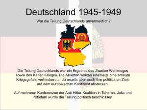War die deutsche Teilung unvermeidlich?