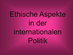 Ethische Aspekte in der internationalen Politik - Eichsfeld