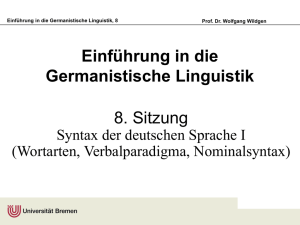 Einführung in die Germanistische Linguistik8 – SyntaxI