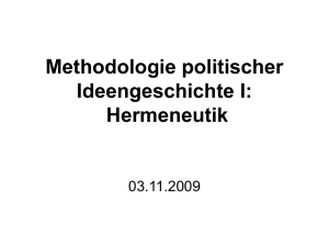 Methodologie politischer Ideengeschichte: Hermeneutik