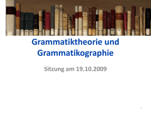 Grammatiktheorie und Grammatikographie - UK