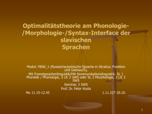 Optimalitätstheorie am Phonologie-/Morphologie-/Syntax
