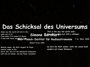 Das Schicksal des Universums - Max Planck Institut für