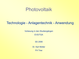 Photovoltaik - Hochschule Trier