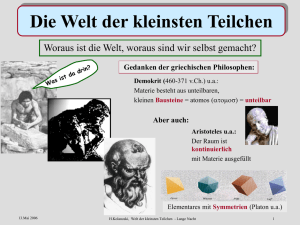 Die Welt der kleinsten Teilchen
