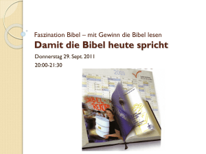 Damit die Bibel heute spricht