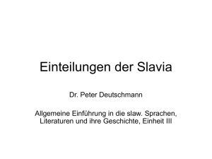 Einteilungen der Slavia