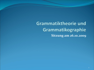 Grammatiktheorie und Grammatikographie - UK