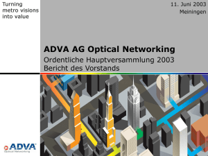 No Slide Title - ADVA Optical Networking