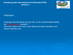 Umsetzung des International Food Standard (IFS), Version 5
