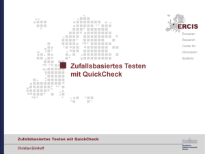 Christian Binkhoff Zufallsbasiertes Testen mit QuickCheck