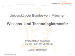 und Technologietransfer - Universität der Bundeswehr München