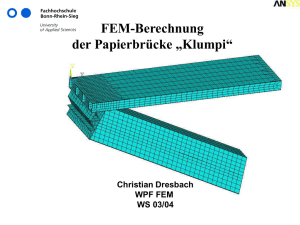 FEM-Berechnung einer Papierbrücke