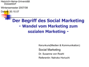 Der Begriff des Social Marketing - Heinrich-Heine