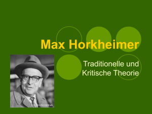 „Traditionelle und Kritische Theorie“ (1937)