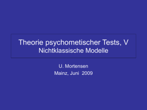 Theorie psychometischer Tests, V Nichtklassische