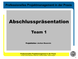 Abschlusspräsentation Team 1